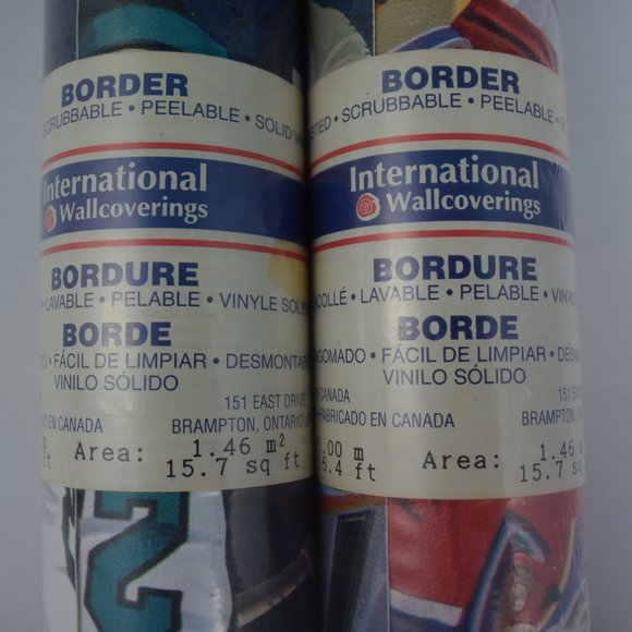 2 Rolls Vintage Sports-Themed Wallpaper Border - Picture 5 of 8